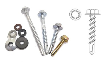 Hex Drill Screw Stainless Steel Metal Hex Flange Truss Pan Hex Head Self Drilling Roof Screw With Rubber Washer