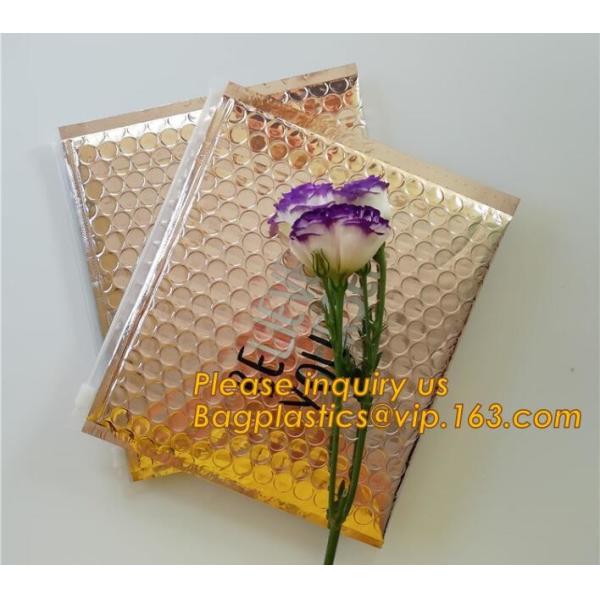 air mail metallic holographi rose gold bubble padded mailer / Zip lockk bubble bag/ slider bubble bag,Holographic Factory