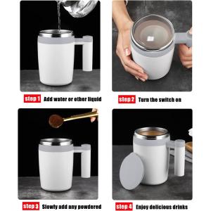 Double Wall Multifunctional Magnetic Stirring Cup Self Stirring Travel Mug