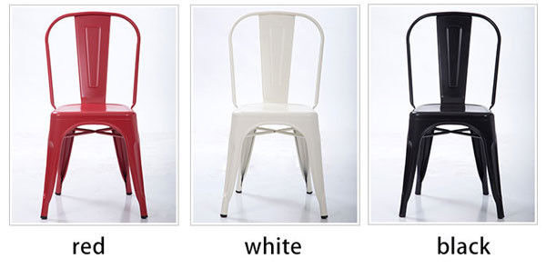 Colourful Restaurant Metal Frame Dining Chairs Vintage Lightweight 43cmx44cmx85cm