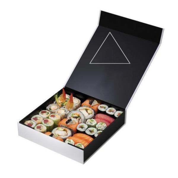 Recyclable Matte Varnish Cardboard Packaging Sushi Box