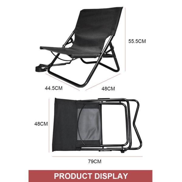 44.5*48*55.5CM Oxford Cloth Sea Low Beach Chair With Stripe Low Folding Beach Chairs