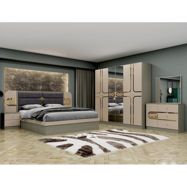 Cheap Wholesale Turkish Style Wooden King Size Bed Hotel Double Wood Frame Home Modern Luxury Full Bedroom Furniture Set