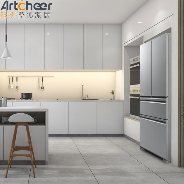 High Storage Kitchen Cabinet With Island In Minimalist Design Modular/RTA Or Customized