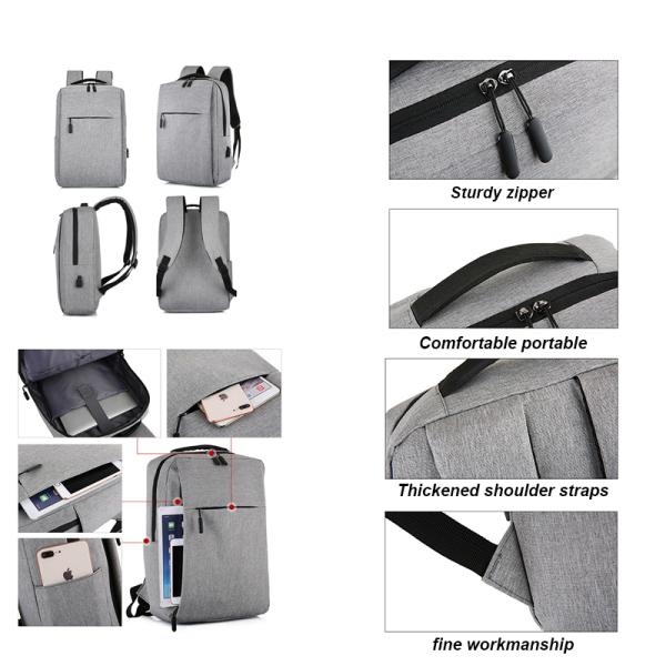 OEM Travel Business Laptop Backpack With USB Charging Port Men Smart Backpack