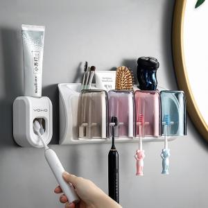 Toothbrush Holder with Toothbrush Dispenser-Multifunctional Wall Mounted Space