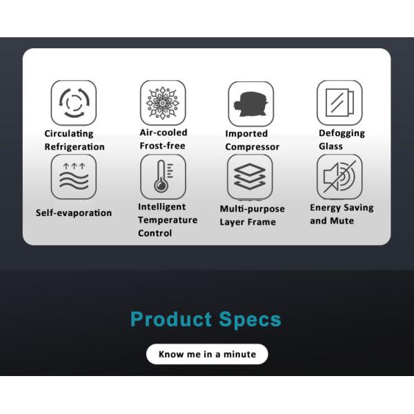 Large Supermarket Commercial Vertical Glass Door Refrigerator Remote Type