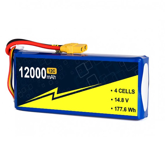 14.8V 12000mAh 4S UAV Lipo Battery 12C 25C With W/XT-30 For Helicopter Airplane