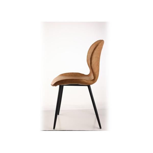 Saddle Leather PU Dining Chairs Stackable Ergonomic Backrest