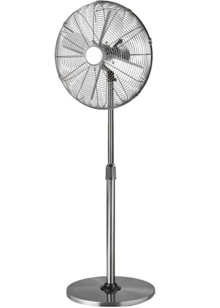 Vintage Retro Standing Fan with Brushed Nickel Finish 3 Speed Adjustable Height
