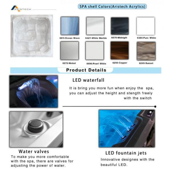 Garden 5 Seats Luxury Massage Spa Bathtub Outdoor Whirlpool Hot Tub Acrylic Freestanding Spa Tub For Villa