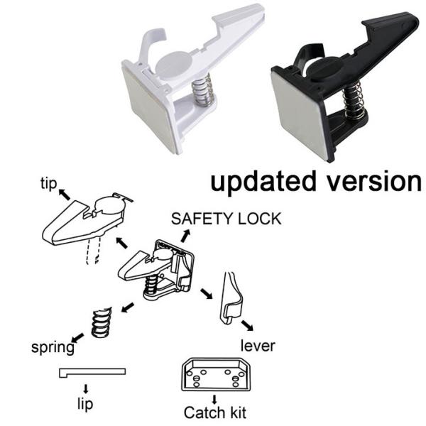 Updated Version White Or Black Spring Baby Safety Child Cabinet Lock