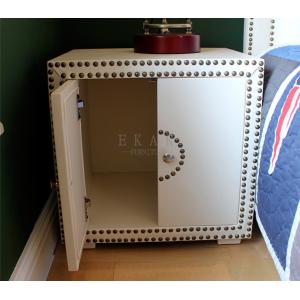 Bedroom Furniture Cabinet White Leather Bedside Table