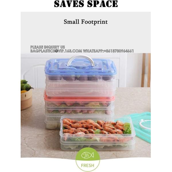 Refrigerator Organizer Bin, Plastic Food Storage Containers With Lid, Stackable Food Organizer Keeper