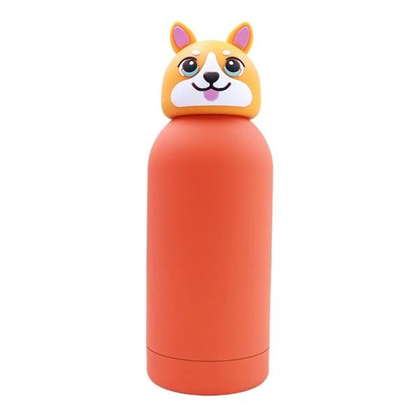 Cartoon Kids Bestie Bottle Insulated Stainless Steel Water Bottle With Detachable Soft Head Fun Drinking For Kids, Flexible Reusable Straw 16 Ounce