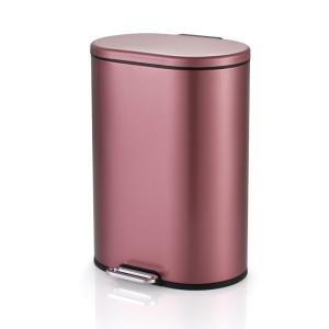 Quality Smudge Proof 1.58 Gallon Rose Gold Trash Bin for sale