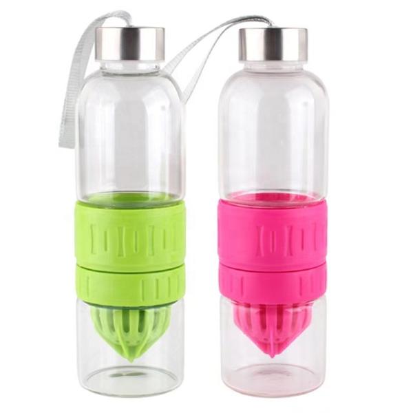 Easy Carry Outdoors 700ml Glass Infusion Water Bottle Bpa Free Tritan Reusable Glass Fruit Infuser Water Bottle Leak Proof Top And Wide Mouth