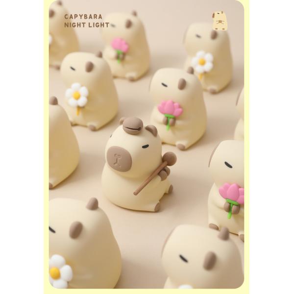 Funny Cartoon Capybara Night Light Tap Control 1200mAh Rechargeable Sleeping Night Light With 7 Changeable Color