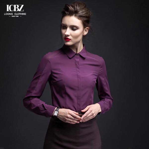 2022 Pure Solid White Casual Formal Ladies Blouse Tops for Office Lady at Affordable