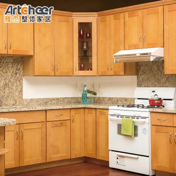Plywood Carcase Modular Kitchen Cabinet with Modern Stylish Design and Marble Stone Top