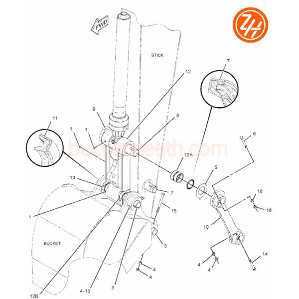ISO9001 High Manganese Steel Excavator Bucket Link YC85 Yuchai Excavator Parts