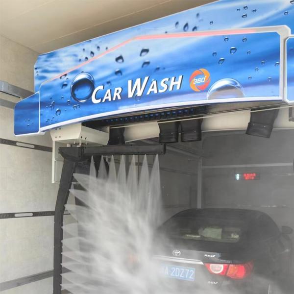 Single Arm Touchless Car Wash Equipment With 6 Dryers And 8m Lx5mm Rail Size