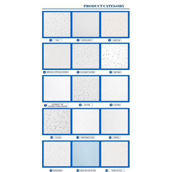 OEM Mineral Fiber Ceiling Board Fireproof Ceiling Tiles Mineral