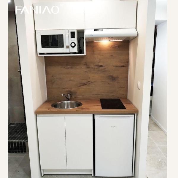 Custom Kitchen Countertop With Cabinet Mini Hotel Apartment Kitchenette Modular Melamine Kitchen Cabinets