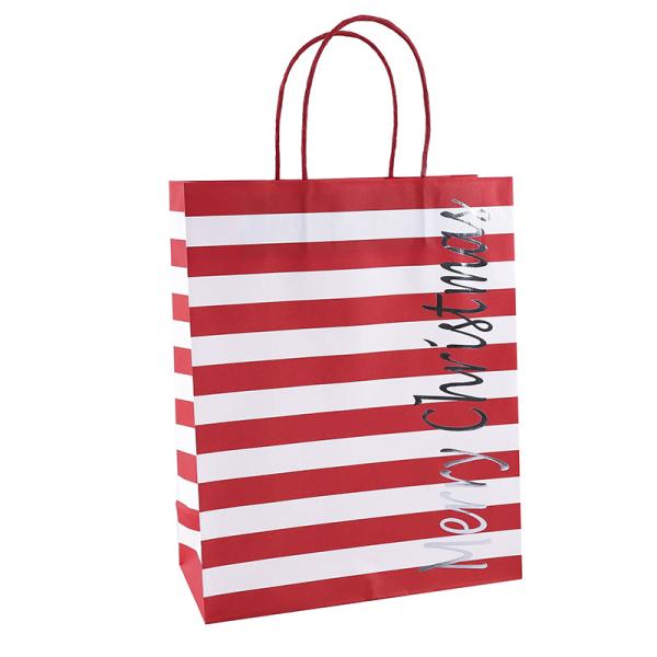 Recycled Christmas Kraft Paper Gift Bags Ultraportable Multifunctional