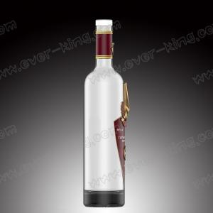 Metal Label Vodka Glass Bottle Custom Designed 700ml