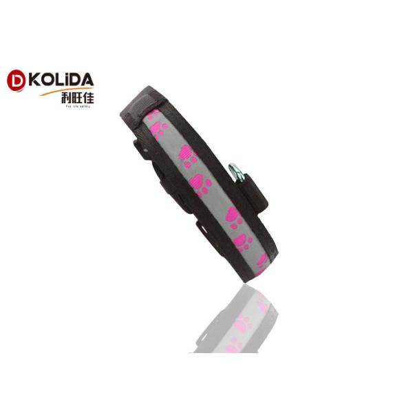 Black Nylon Luminous Dog Collars LED Night Safe Harness Battery CR2032 With 80-120 Hours