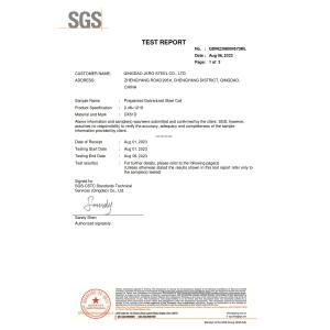 Qingdao Jero Steel Co., Ltd. Certifications