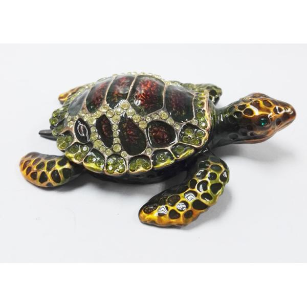 Turtle jeweled animal trinket box turtle trinket jewelry box turtles antique pewter jewelry box