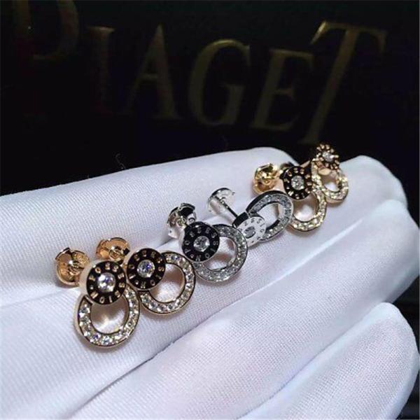 Luxury jewe factory earrings gold diamond 18k gold white gold yellow gold rose gold diamond earrings