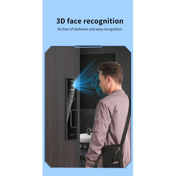 5000Mah Rechargeable Battery Face Door Lock Tuya App With Video Intercom