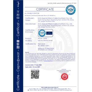 ECHU Special Wire & Cable (Kunshan) Co., Ltd. Certifications