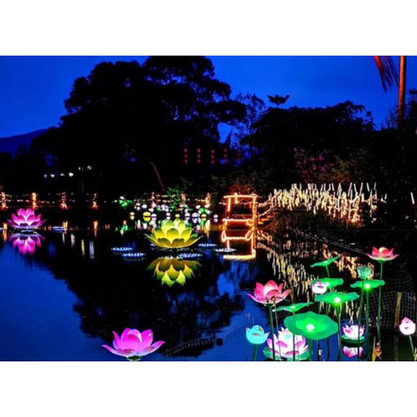 LED Acrylic lotus lamp Floating Simulation lotus shape Landscape lotus lamp Waterscape lighting lamp