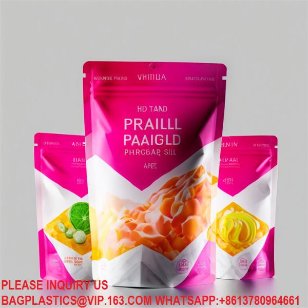 Eco Resealable Smell Proof Mylar Bags Holographic Packaging Pouch Bag with Clear Window