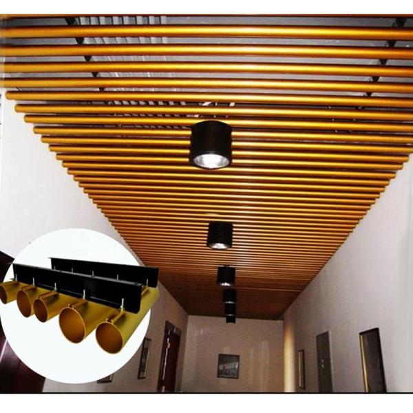 Aluminum Round Tube Kitchen Ceiling Tiles Suspended Metal Aluminium Profile Panel 75mm Dia