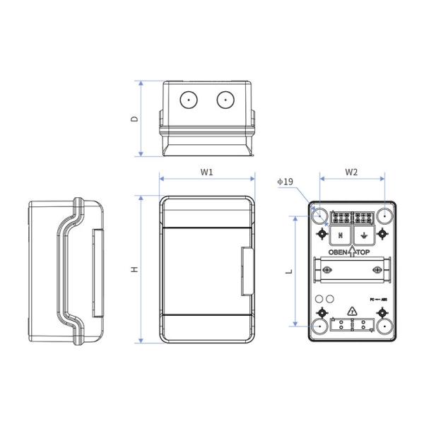 Outdoor IP67 GNB-F01 6ways waterproof Electrical Plastic distribution box with busbar use for mcb contactor