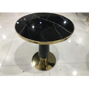 Quality 74cm Stainless Steel Coffee Table With Glass Top for sale