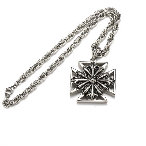 Man's Boys Stainless Steel Cross Pendant Necklace Fashion Jewelry