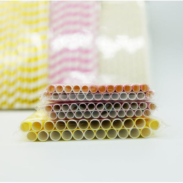 Drinking Flexible Paper Straws , Paper Straws Recyclable Restaurant Supply Paper