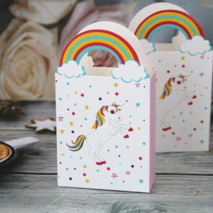 Quality 8x3x14cm Pony Printed Cardboard Paper Gift Bags With Handles for sale