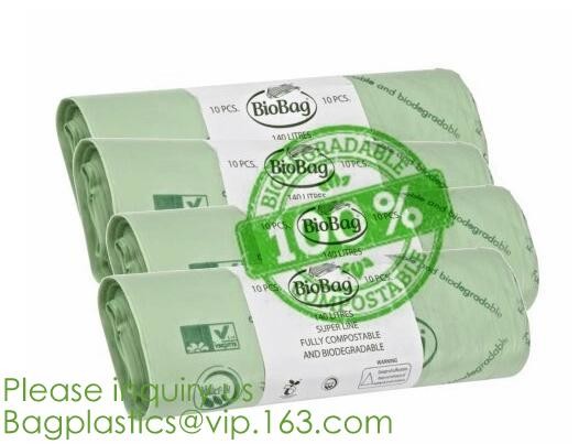 64 Gallon compostable trash bag biodegradable garbage bag, 0.9 Mil, 47"W x 60"H,cornstarch made 100% eco friendly direct