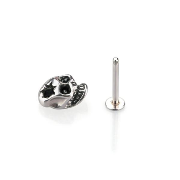 Surgical Steel Skull Cartilage Earring tragus helix piercing labret piercing cool skull lip piercing rings
