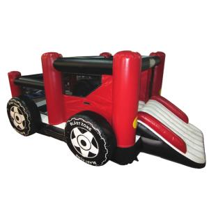 China New inflatable blast zone themed combo PVC material red small car inflatable combo on sale