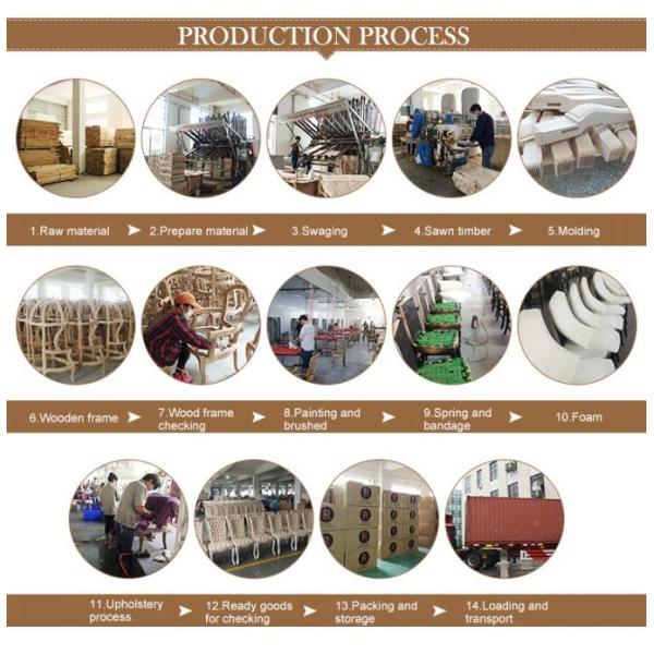 Modern Fabric Upholstered Chairs Oak Wood With French Style , Eco Friendly