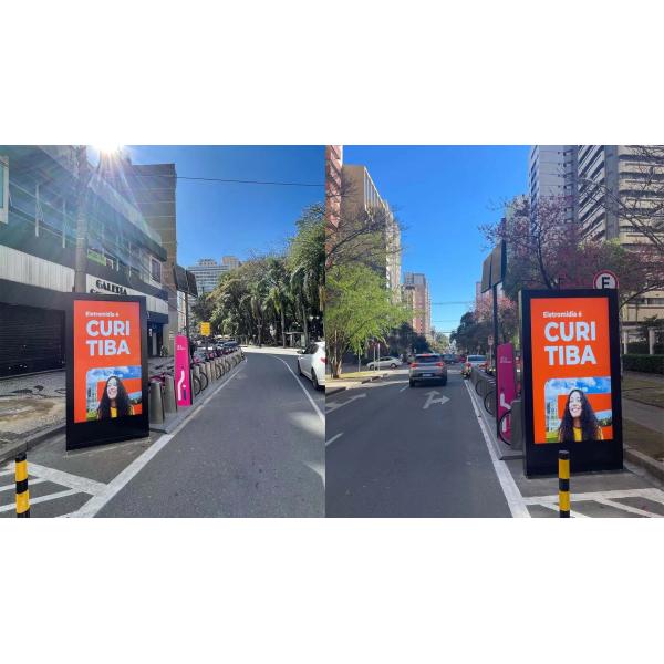 Fanless Outdoor Advertising Screen 4K Totem Touch Kiosk Android Waterproof Floor Stand Digital Signage