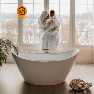 China Curved Oval Artificial Stone Bathtub GMC Waterproof Freestanding Resin on sale